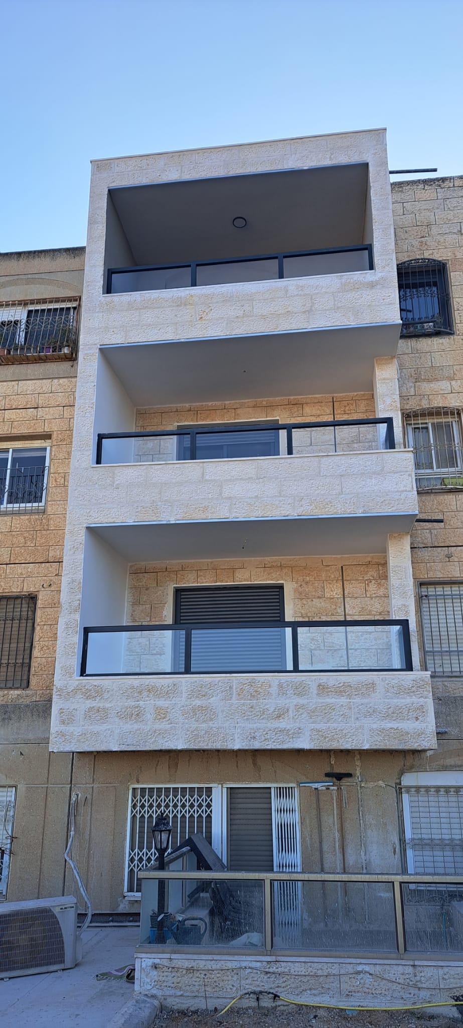 Facade finishing of the new balconies